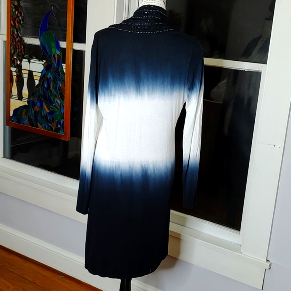 BKE Boutiques Ombre Beaded Silk Blend Open Front Cardigan SZ: Small - Picture 6 of 11